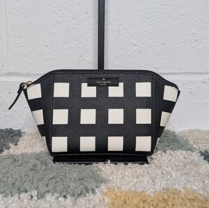 Kate Spade Small Eady Grove Street Cosmetic Bag | Black White Pop Art Checkered